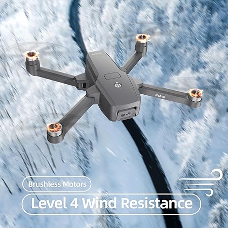 Bürstenlose Motor Drohne mit 2 Kameras 40KM/h MAX Windbeständig 4 Level 5GHz WIFI FPV Drohnen mit HD Kamera RC Quadcopter Drone für kinder Erwachsene 2 Akkus idea16 UAV