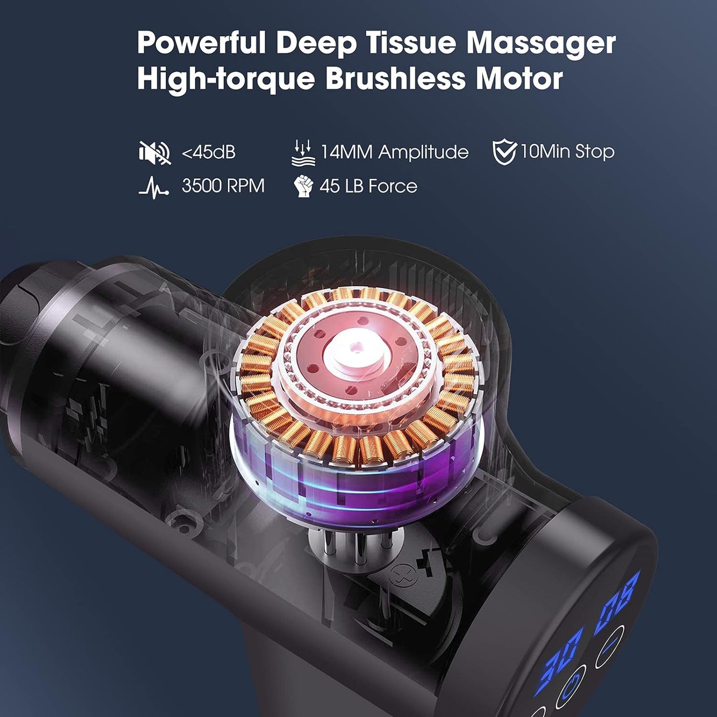 Massagepistole Massage Gun,Massage Pistole für Rücken Nacken und Schulter, leises elektrisches Massagegerät mit 30 Geschwindigkeiten und 6 Köpfen, Muskel massagegerät für Schmerzlinderung