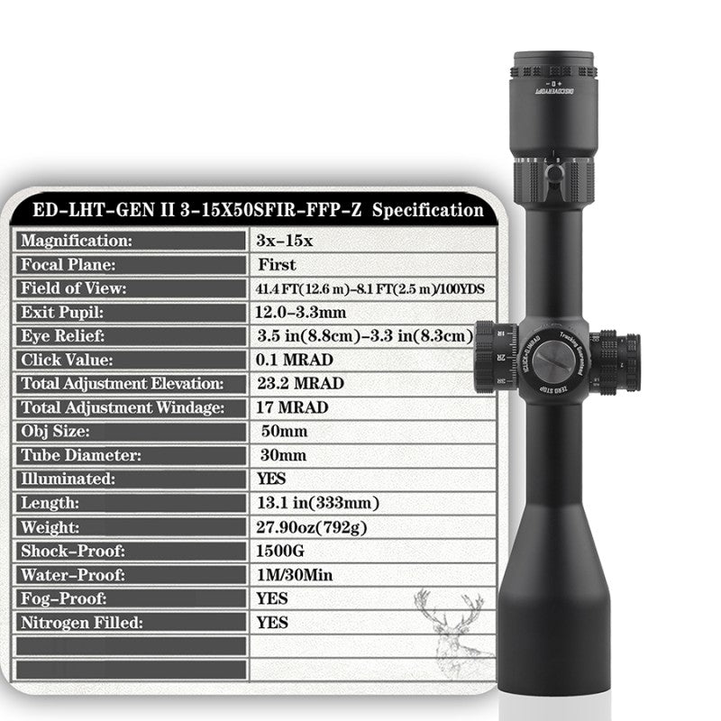 DISCOVERYOPT 3-15X50SFIR FFP-Z Optics Scopes