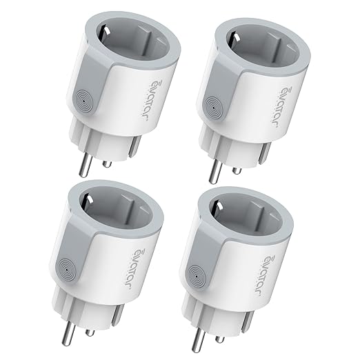 WLAN Steckdose mit Strommessung - Alexa Steckdose 4er Pack 16A mit Zeitplan und Überlastschutz, Smart Home Steckdosen kompatibel mit Alexa Echo und Echo Dot, Google Home SmartThings