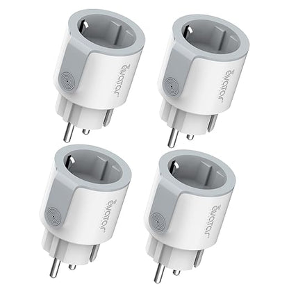 WLAN Steckdose mit Strommessung - Alexa Steckdose 4er Pack 16A mit Zeitplan und Überlastschutz, Smart Home Steckdosen kompatibel mit Alexa Echo und Echo Dot, Google Home SmartThings