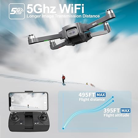 Bürstenlose Motor Drohne mit 2 Kameras 40KM/h MAX Windbeständig 4 Level 5GHz WIFI FPV Drohnen mit HD Kamera RC Quadcopter Drone für kinder Erwachsene 2 Akkus idea16 UAV