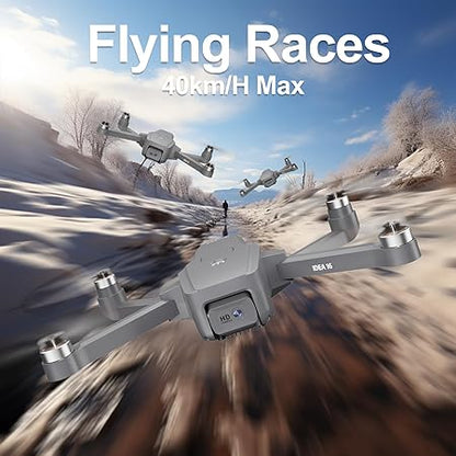 Bürstenlose Motor Drohne mit 2 Kameras 40KM/h MAX Windbeständig 4 Level 5GHz WIFI FPV Drohnen mit HD Kamera RC Quadcopter Drone für kinder Erwachsene 2 Akkus idea16 UAV