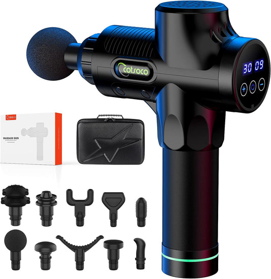 Massagepistole Massage Gun,Massage Pistole für Rücken Nacken und Schulter, leises elektrisches Massagegerät mit 30 Geschwindigkeiten und 6 Köpfen, Muskel massagegerät für Schmerzlinderung