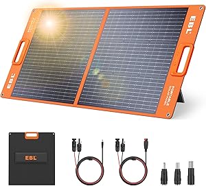 100 W Foldable Solar Panel 20 V 5 A for Portable Power Station Outdoor Solar Generator, Solar Module with Adjustable Stand and Parallel Cable, for Outdoor Camping / Hiking / RV Travel