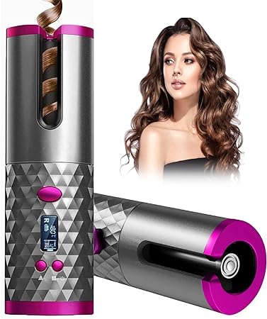 Automatischer Lockenstäbe Automatischer Lockenstab, Schnurlos Auto Lockenwickler beschränkung Mit Eingebautem Akku, Ceramic Professional Lockenwickler USB Aufladen und Tragbare