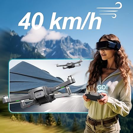 Bürstenlose Motor Drohne mit 2 Kameras 40KM/h MAX Windbeständig 4 Level 5GHz WIFI FPV Drohnen mit HD Kamera RC Quadcopter Drone für kinder Erwachsene 2 Akkus idea16 UAV