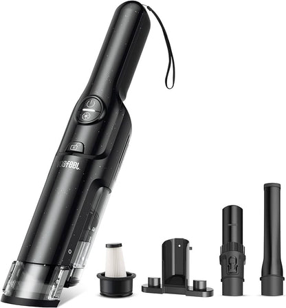 VOSFEEL-Store Handstaubsauger Akku beutellos 15000Pa Bürstenloser Motor 2500mAh mit HEPA-Filter 160W Autostaubsauger Akku Staubsauger kabellos für Tierhaare, Haushalt, Staub und Auto, Grau