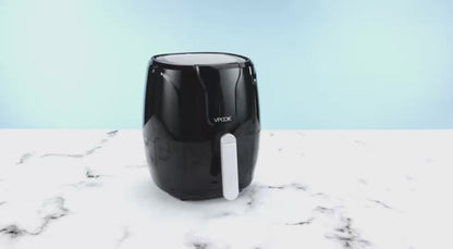 Vpcok Direct Hot Air Fryer Airfryer with 6 Different Cooking Programmes, Multifunctional Hot Air Fryer for 2-4 People XL (1300 W, 5 kg) with LED Digital No BPA, PFOA Includes Recipe Book (Multi-Way)