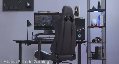 Hbada Gaming Chair, Faux Leather, Yellow, 27.5in x27.5in x50in